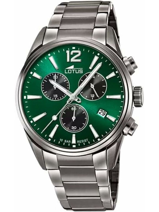 Lotus Watches Ανδρικό Ρολόι Μπαταρίας με Πράσιν...