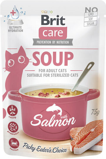 Brit Care Wet Cat Food in Pouch with Salmon Grain Free 75gr