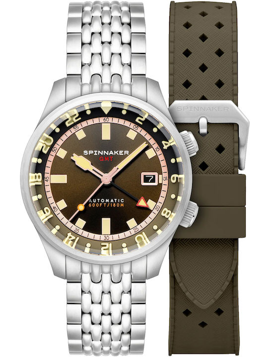 Spinnaker Herrenuhr 42mm Automatisch mit Silber...