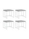 Metallic Cube Garden Stool with Cushion White 4 Pieces 40x40x35cm