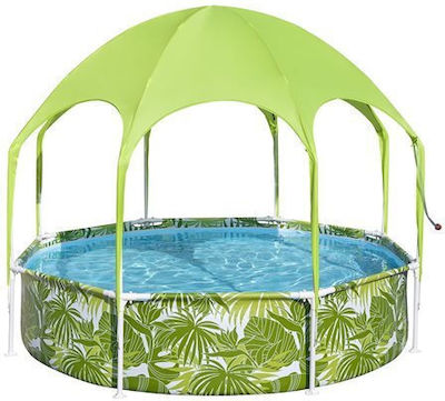 Kinder Rund Pool PVC Aufblasbar 244x51cm Grün