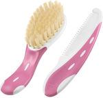 Nuk Baby Brush & Comb White-Pink 2pcs