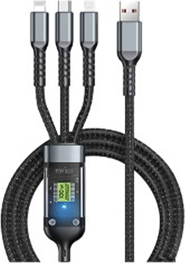 Andowl Q-sj150 Geflochten USB zu Blitzschlag / Typ-C,TC-TC / Micro-USB Kabel 1.5m