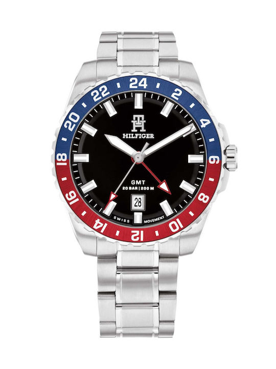 Tommy Hilfiger Uhr Batterie mit Silber Metallarmband