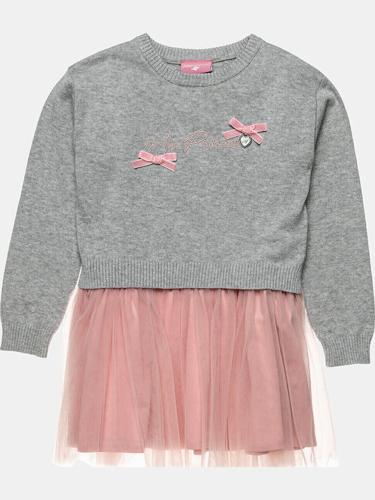 Children's Dress Long Sleeve Tulle Gray