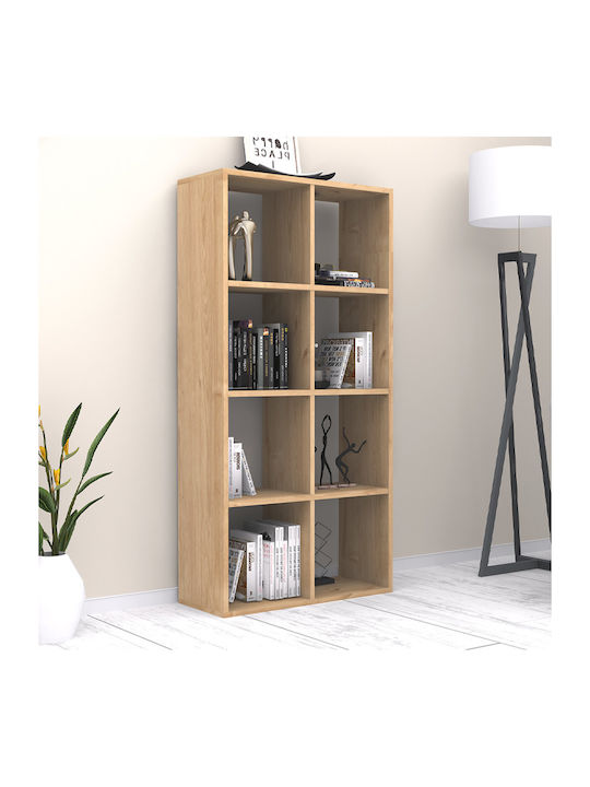 Bookcase Anser Natural Beech 69.8x29x142cm