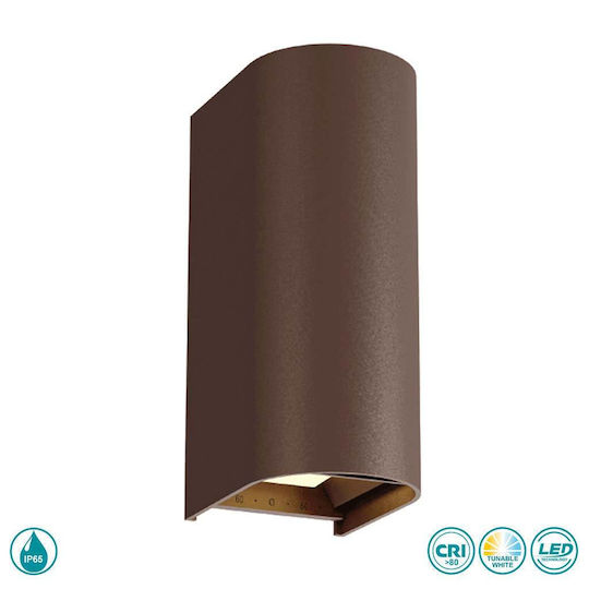 Viokef Azores Iluminat Exterior Montat Pe Perete Spot Led Încorporat IP65 20W Cu Alb Reglabil Dublu Fascicul 12x23cm