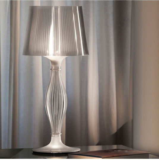Slamp Lampă de masă pentru Soclu E27 cu Abajur Transparent și Bază