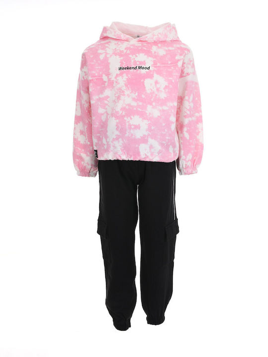 Evita Kinder Sweatpants Set - Jogginganzug Pink Tie Dye 2Stück