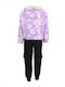 Kinder Sweatpants Set - Jogginganzug Lila Tie Dye- Black 2Stück