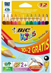 Bic BIC Kids Evolution Triangle Ξυλομπογιές 10+2 Δώρο