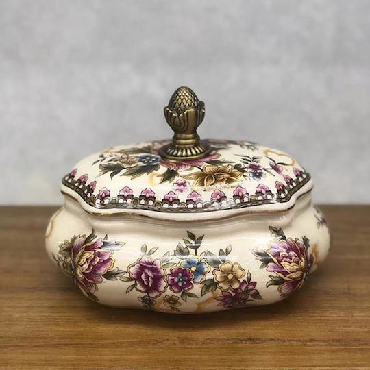 Porcelain Sweet Jar with Lid White 18x18x14cm