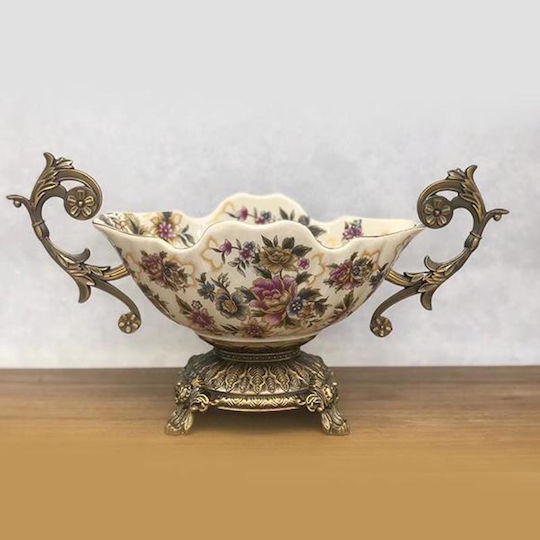 Φοντανιέρα Πορσελάνης με Καπάκι 47x19x25cm Χρυσή