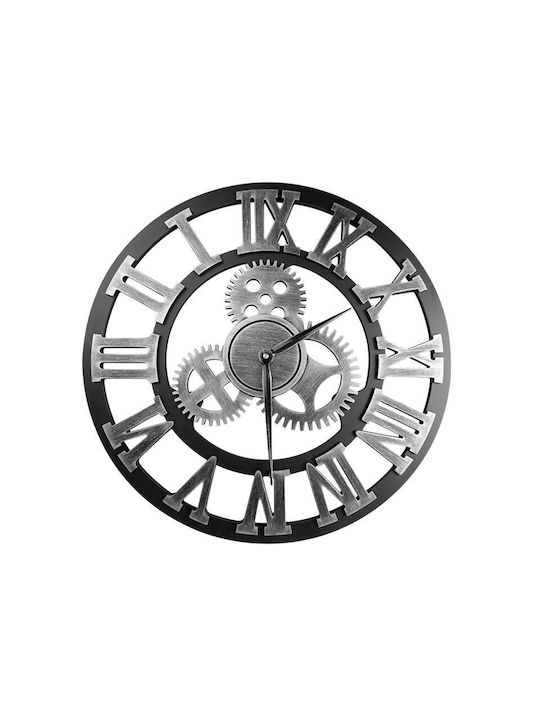 Wall Clock Metallic Silver