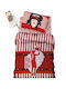 Palamaiki Olympiakos Set Kids Duvet Cover Single with Pillowcase Cotton Red 170x260cm