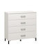 Wooden Chest of Drawers White 93x40x90cm