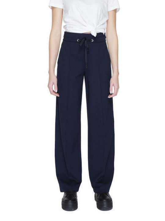 Street One Women's Fabric Trousers Blue