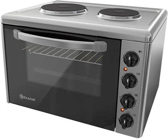 Eldom Ηλεκτρικό Φουρνάκι 38lt με 2 Εστίες Inox
