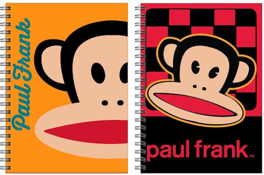 Caiet cu spirală Bmu Paul Frank B5 17x25 2-subiecte 70 foi Logo Boys-party Fever 346-87402 Paul Frank
