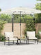 Round Metal White Garden & Terrace Parasol 2.48m