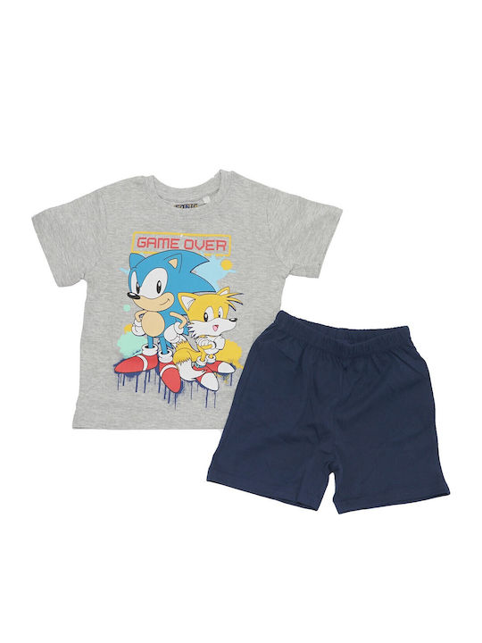 Sega Pijama pentru copii De vară Din bumbac Gri Sonic Game Over