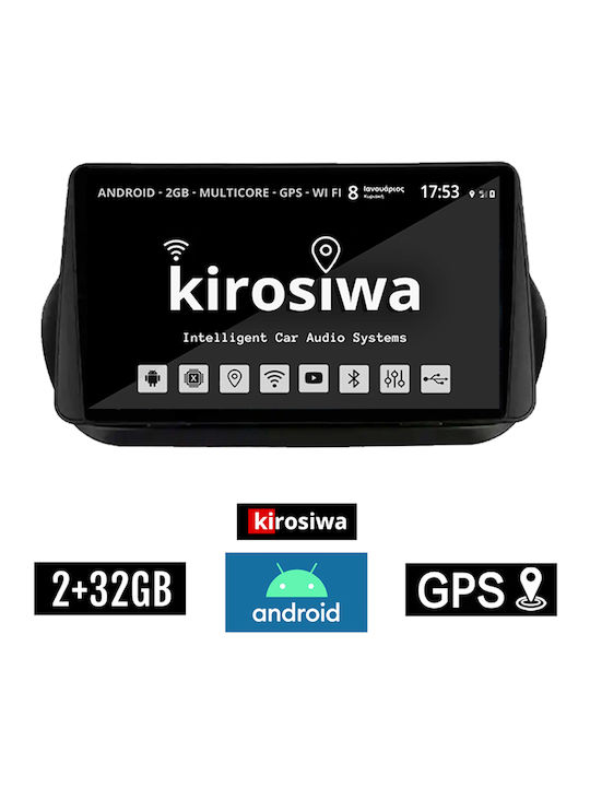 Kirosiwa Sistem Audio Auto pentru Peugeot Bipper 2008-2018 (Bluetooth/USB/AUX/WiFi/GPS/Apple-Carplay/Android-Auto) cu Ecran Tactil 10"