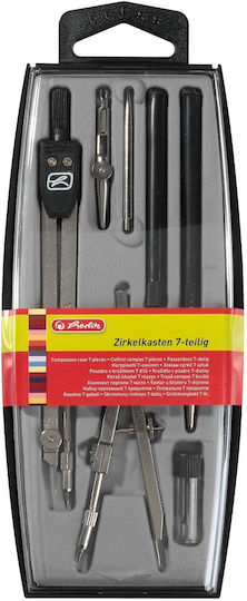 Herlitz Διαβήτης 8710105 Σετ 7τεμ Μαύρο Blister