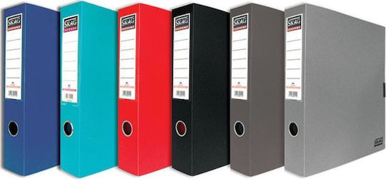 File Storage Box with Button Closure 36.5x27x8cm Red
