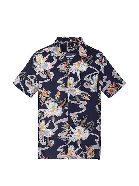 Schott Men's Shirt Short Sleeve Navyhawai