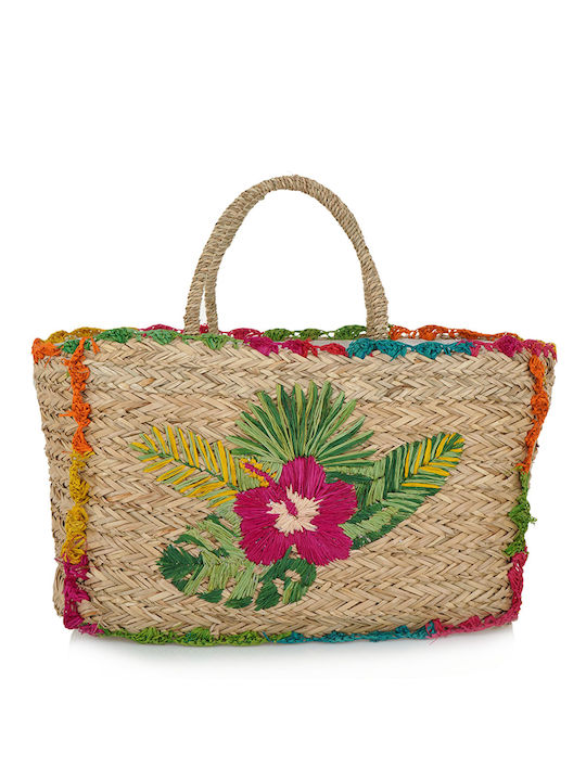 SALSON NANDI Straw Beach Bag Multicolour