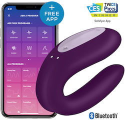 Satisfyer Double Joy Con App Μωβ Σκούρο