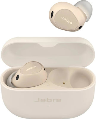 Jabra Elite 10 In-ear Bluetooth Handsfree Ακουστικά με Θήκη Φόρτισης Cream