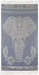 Family Enterprise Beach Towel Pareo Light Blue with Fringes 185x90cm.