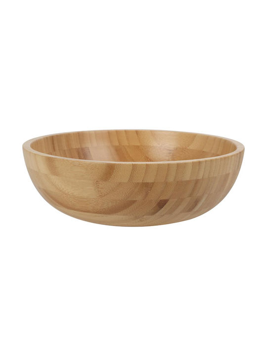 Koopman Serving Bowl Round Made of Bamboo with Diameter 26cm 1pcs