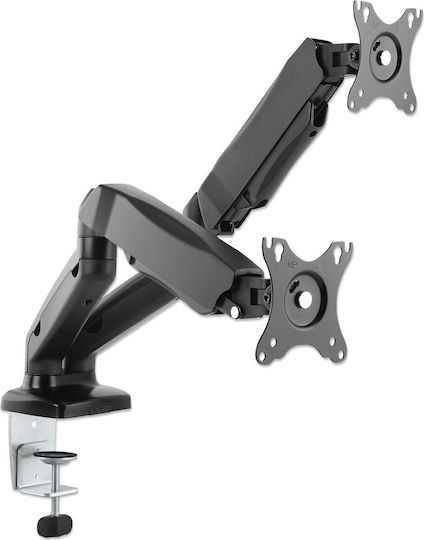 Manhattan Stand Desk Mounted for 2 Monitors up to 32" with Arm (462501)