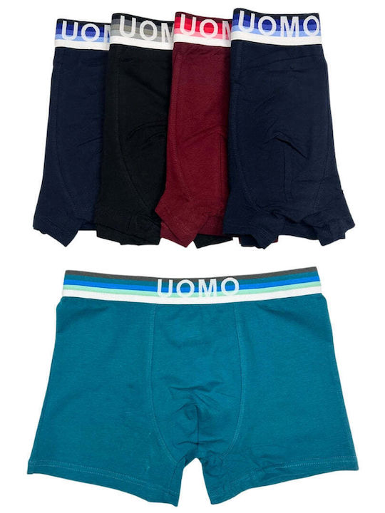 Uomo Herren Boxershorts Mehrfarbig 5Packung