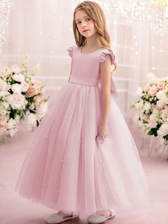 Children's Dress Sleeveless Tulle Pink