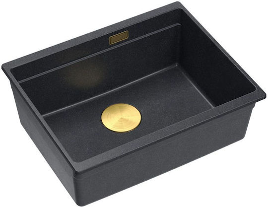 Quadron Graniteq Logan 100 Drop-In Kitchen Sink from Liquid Granite M59.5xP45.1cm Black