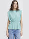 Damen Bluse Ärmellos Nile Blau