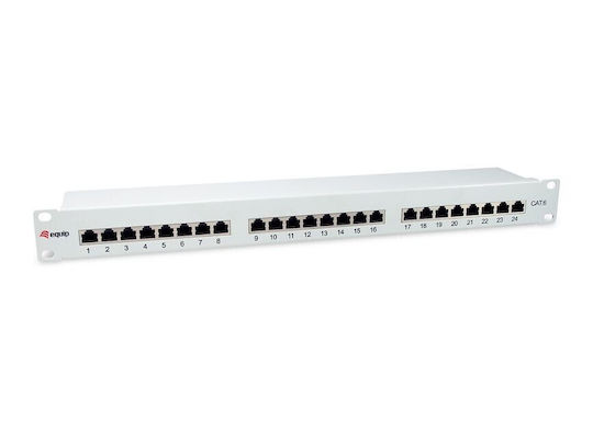 Equip Patch Panel Shielded για Rack 1U 19" 24 Θυρών cat6 Γκρι