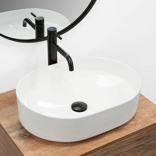 Rea Επικαθήμενος Νιπτήρας Κεραμικός 50x38x12cm