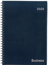 Next Diary 2025 Business Xxl Daily Spiral Blue 24x34cm