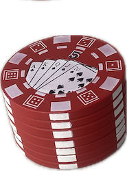 Τριφτησ-grinder Μεταλλ+πλαστ 40χ26mm 2 Θεσεων Poker Red