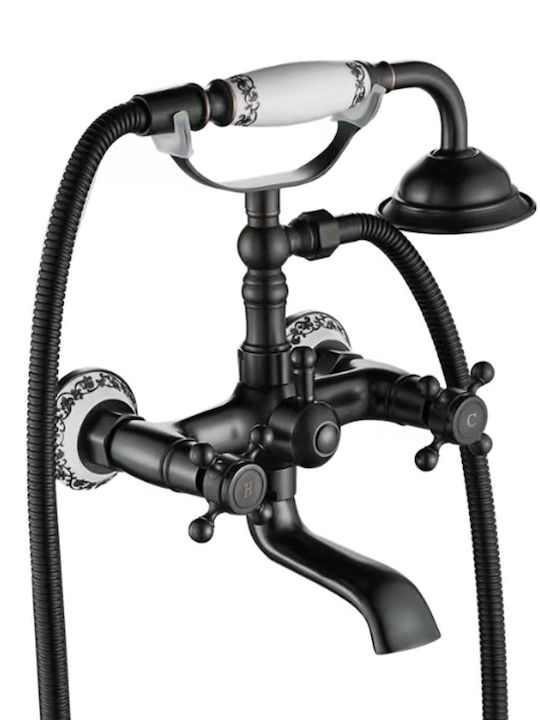 Rea Rustico Rea Bathtub Mixer Complete Set Black