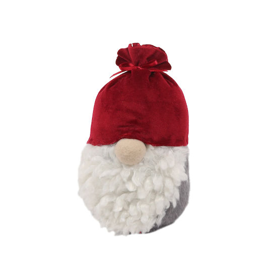 Xmas Spectrum Santa Fabric Red White Gray 12x12xh17cm C415838