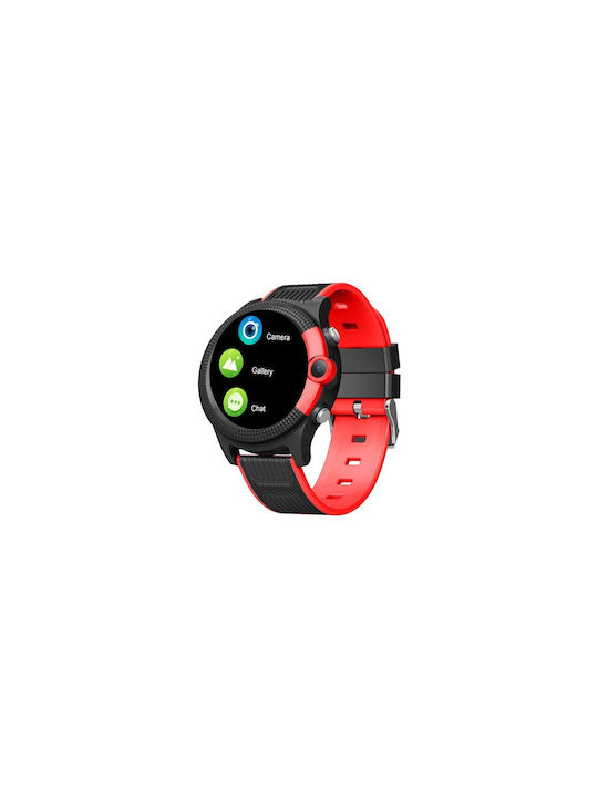 Smartwatch pentru copii cu GPS și curea din silicon Roșu