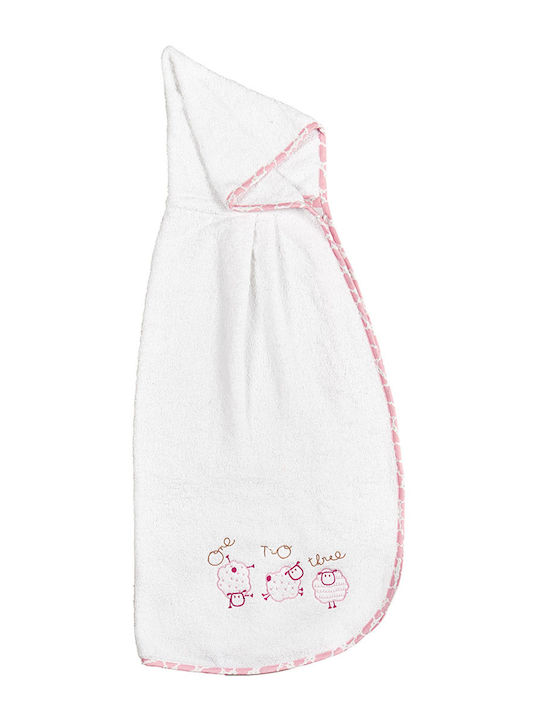 O Kosmos tou Morou Baby Hooded Towel Sheep Pink...