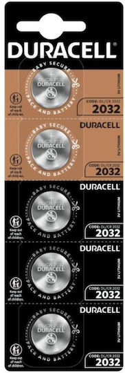 Duracell Long Lasting Power Μπαταρίες Λιθίου Ρολογιών CR2032 3V 5τμχ