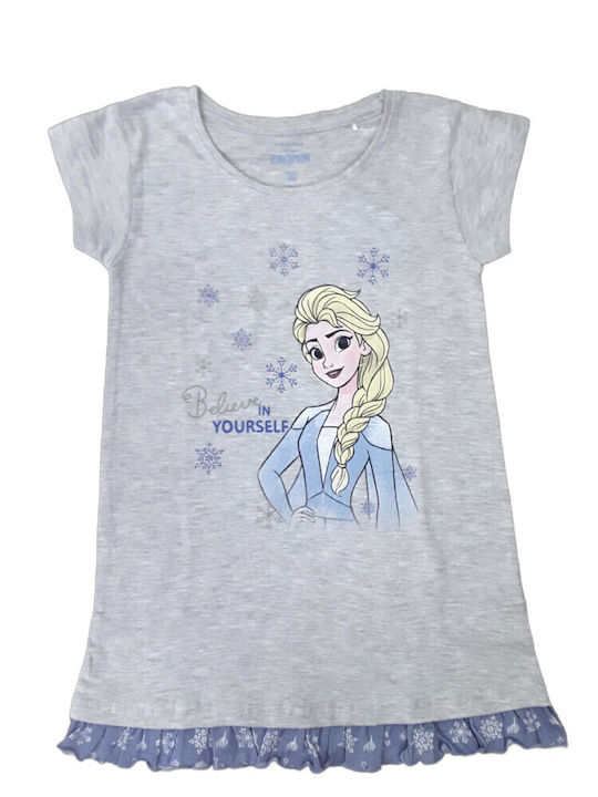 Disney Παιδικό Νυχτικό Καλοκαιρινό Βαμβακερό Grey Ice Violet Frozen Disney Παιδικό Νυχτικό Καλοκαιρινό Βαμβακερό Grey Ice Violet Frozen
