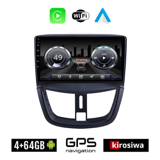 Kirosiwa Ηχοσύστημα Αυτοκινήτου για Peugeot 207 2007 (Bluetooth/USB/WiFi/GPS) με Οθόνη Αφής 9"